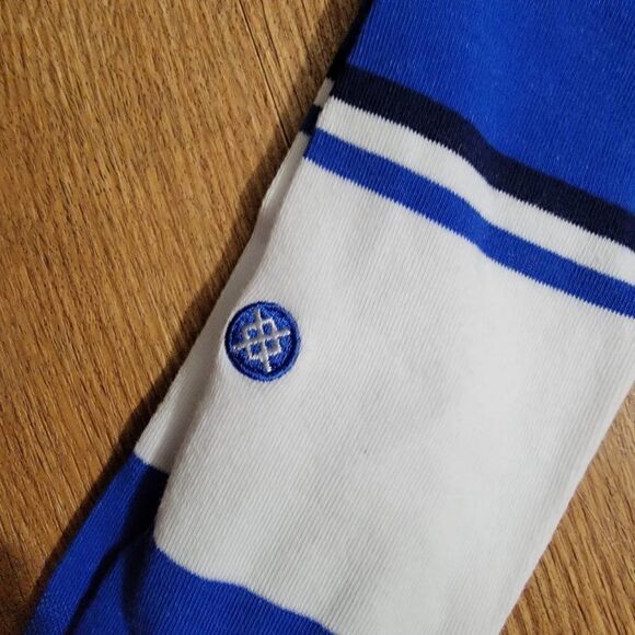 Stance X MLB Toronto Blue Jays Crew Socks Size L Infiknit White Blue New Mascot - Picture 5 of 8